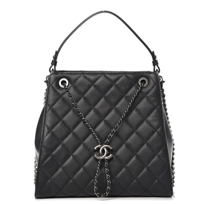 Chanel Caviar Quilted Medium CC Bucket Bag Black 1 of 8