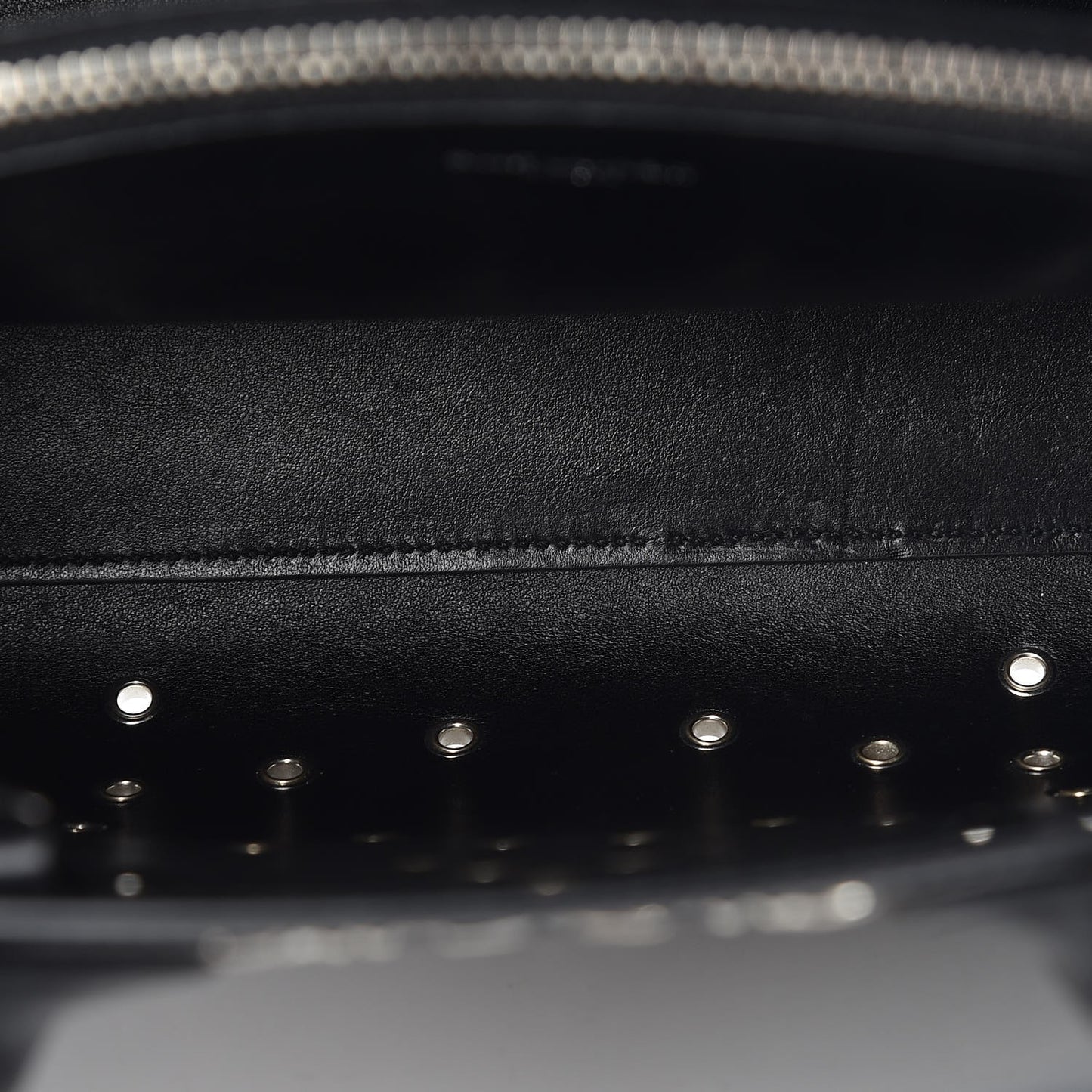 Calfskin Perforated Bandana Studded Small Sac De Jour Black