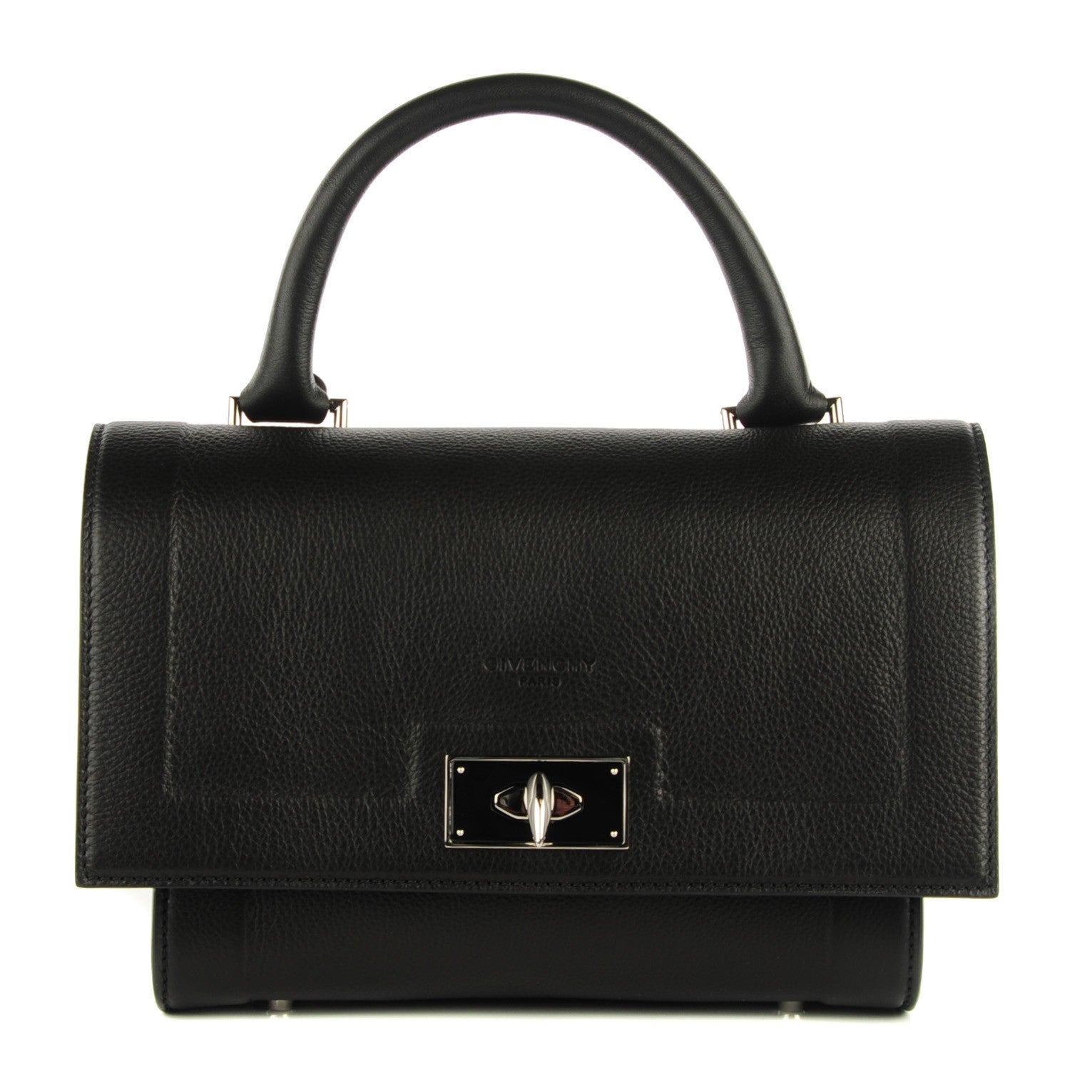 Givenchy Grained Calfskin Mini Shark Lock Satchel Black 1 of 7