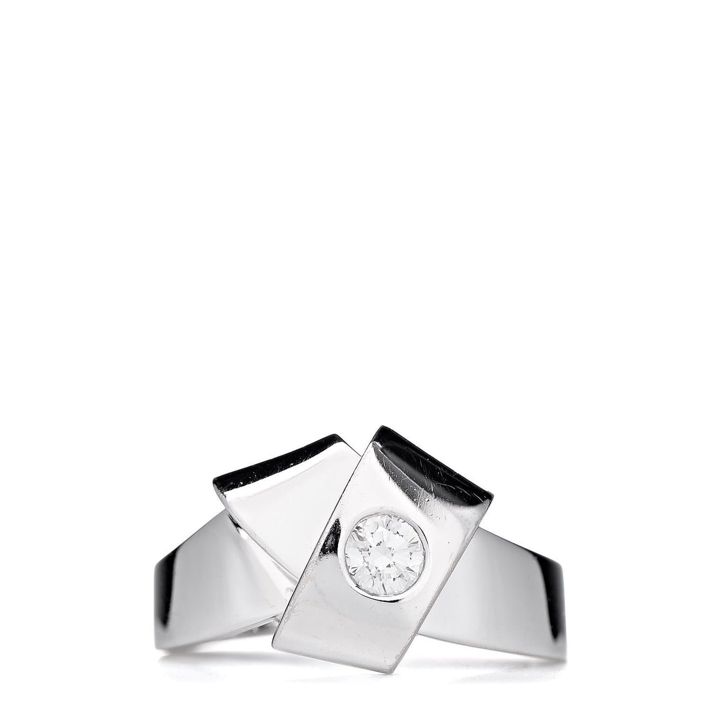 18K White Gold Diamond Knot Ring 51 5.75