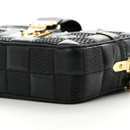 Louis Vuitton Lambskin Damier Quilt Troca MM Black 9 of 13