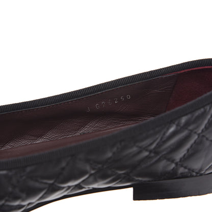 Chanel Aged Calfskin Quilted Cap Toe Ballerina Flats 38.5 Black 8 of 10