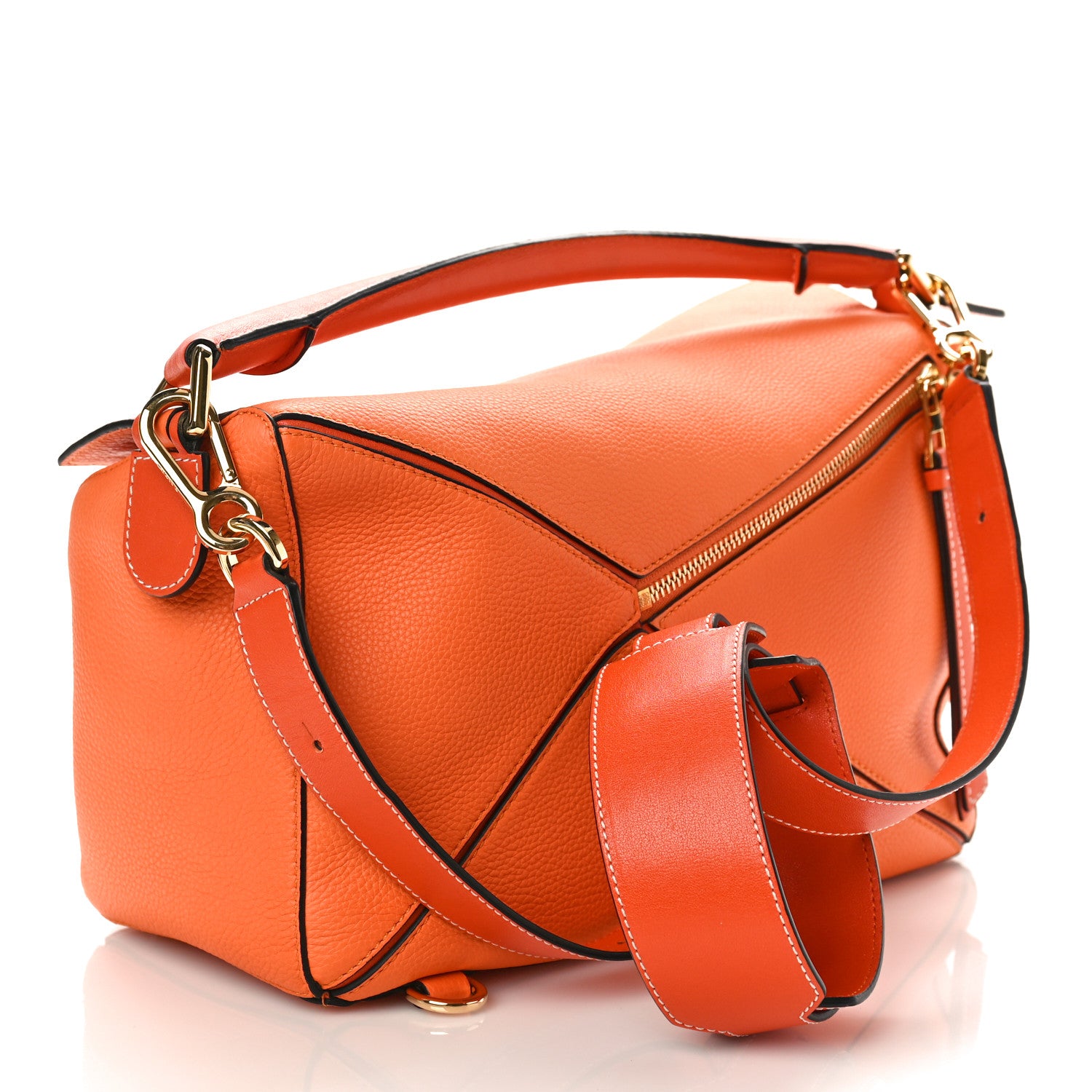 Loewe Calfskin Medium Puzzle Bag Apricot 3 of 9