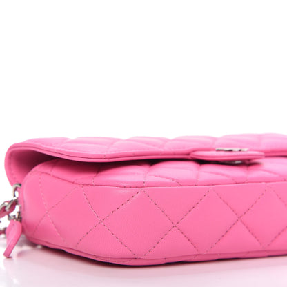 Chanel Lambskin Quilted Flap Phone Holder With Chain Neon Pink 6 of 12