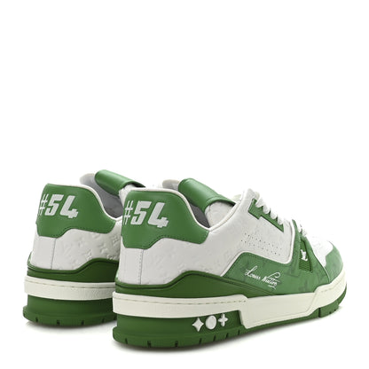 Louis Vuitton Calfskin Monogram Mens LV Trainer Sneakers 8.5 Green 5 of 9