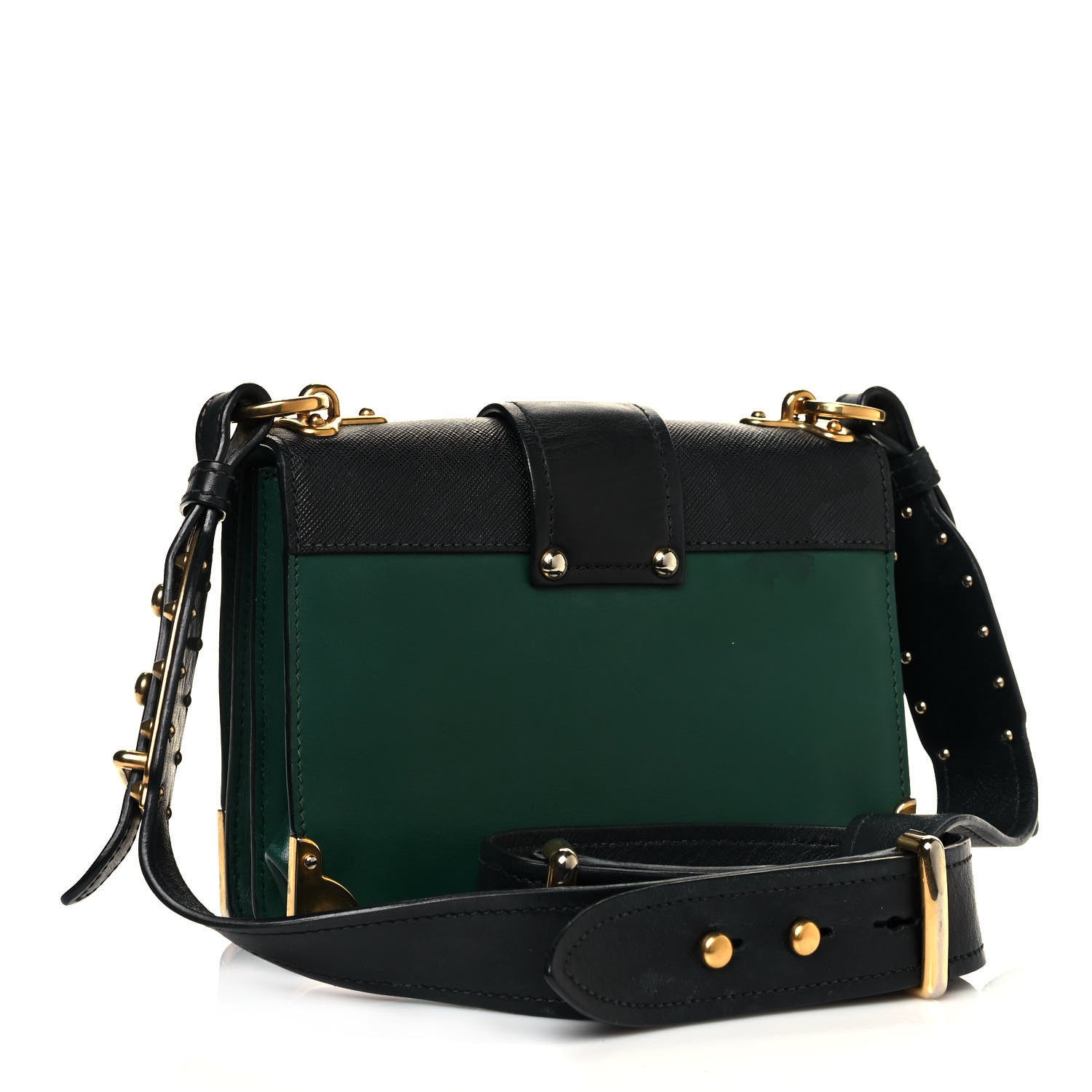 Prada City Calf Saffiano Cahier Bag Biliardo Black 3 of 15