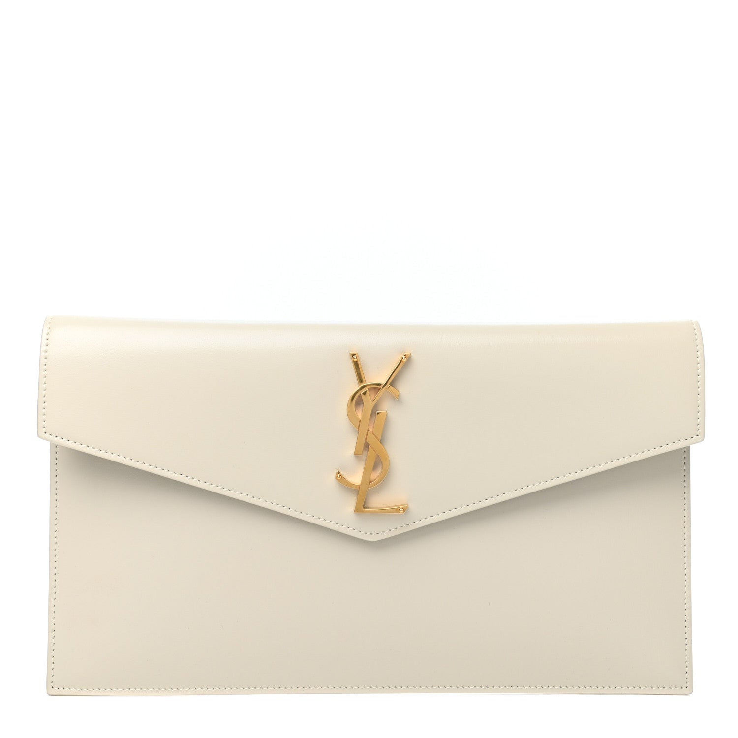 Saint Laurent Smooth Shiny Calfskin Uptown Pouch Crema Soft 1 of 7