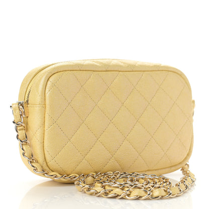 Chanel Iridescent Caviar Quilted Small Timeless Camera Case Yellow 3 of 10