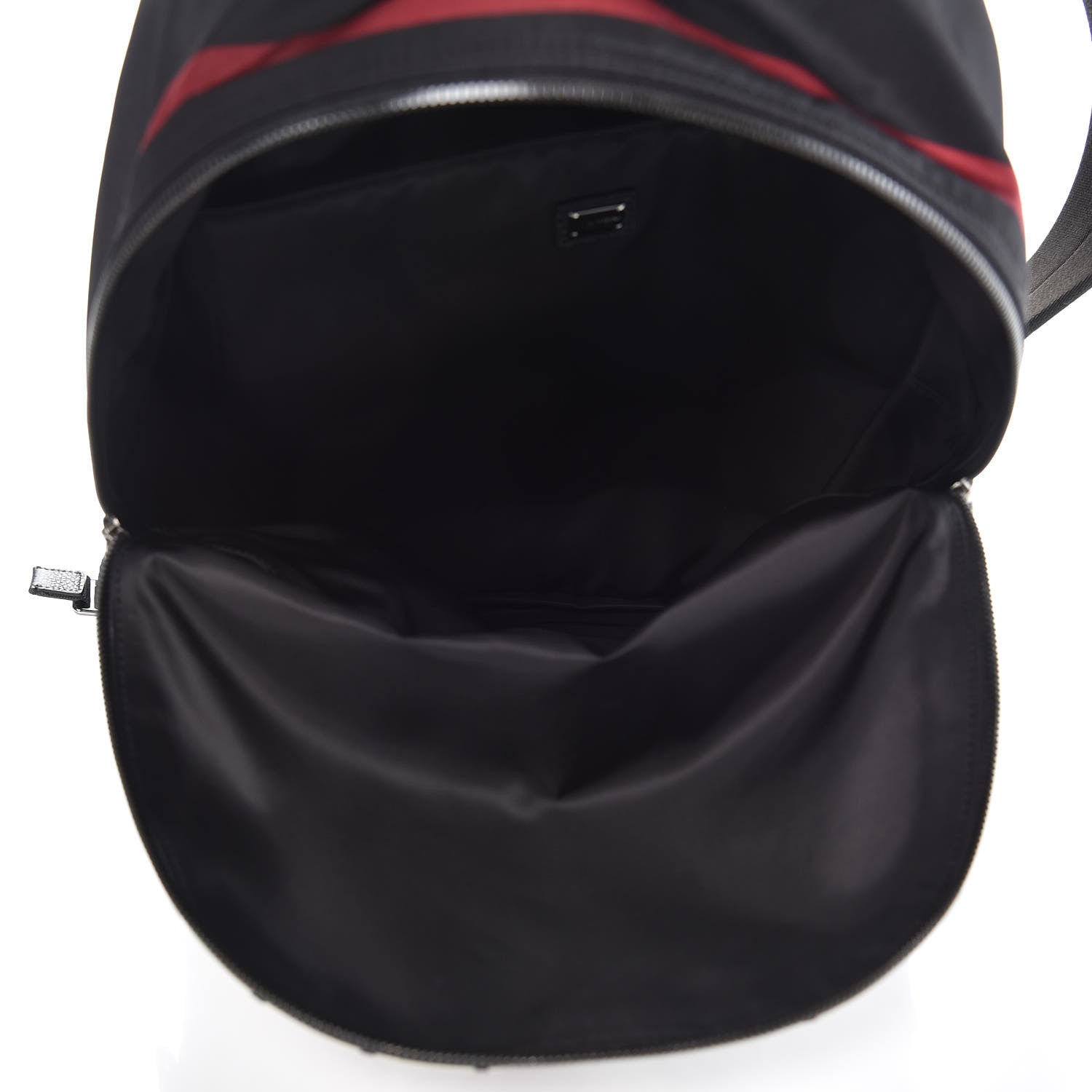 Dolce & Gabbana Nylon Striped Royal King Vulcano Backpack White Black 6 of 6