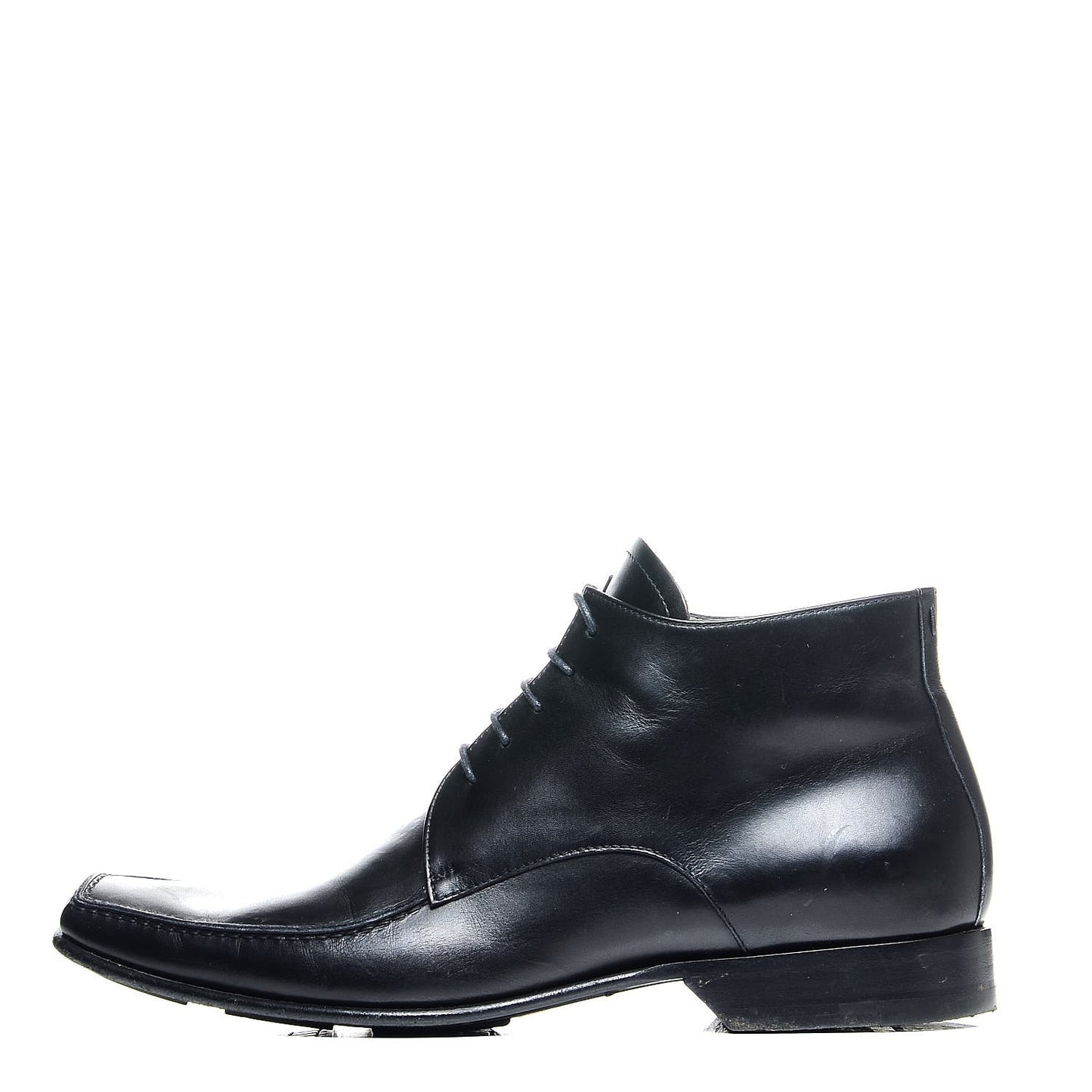 Calfskin Lace Up Ankle Boots 7 Black