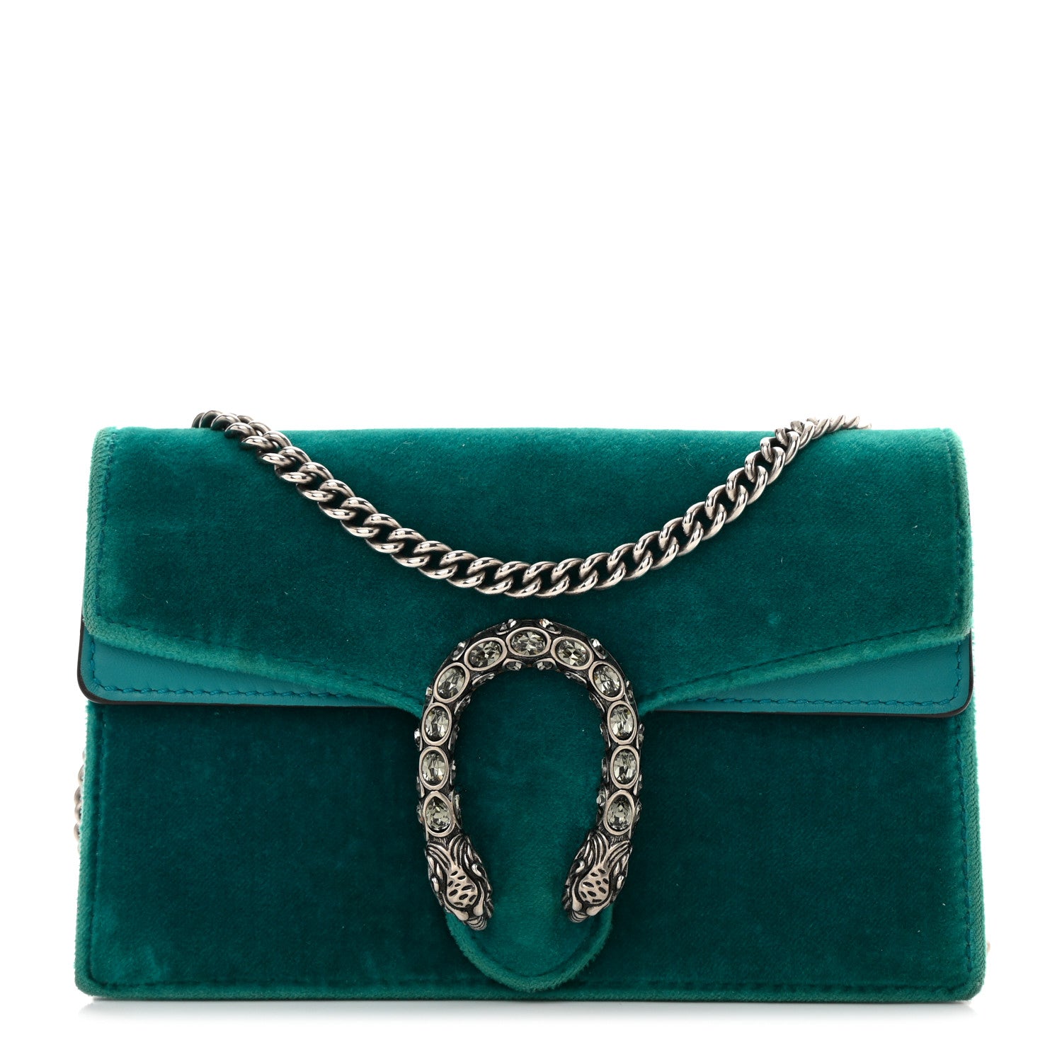 Gucci Velvet Super Mini Dionysus Shoulder Bag Pavone Cyan 1 of 13
