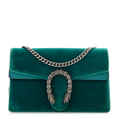 Gucci Velvet Super Mini Dionysus Shoulder Bag Pavone Cyan 1 of 13