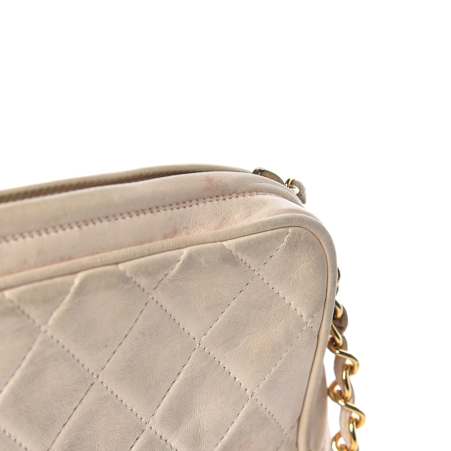 Chanel Lambskin Quilted Tassel Camera Case Pouch White 10 of 17