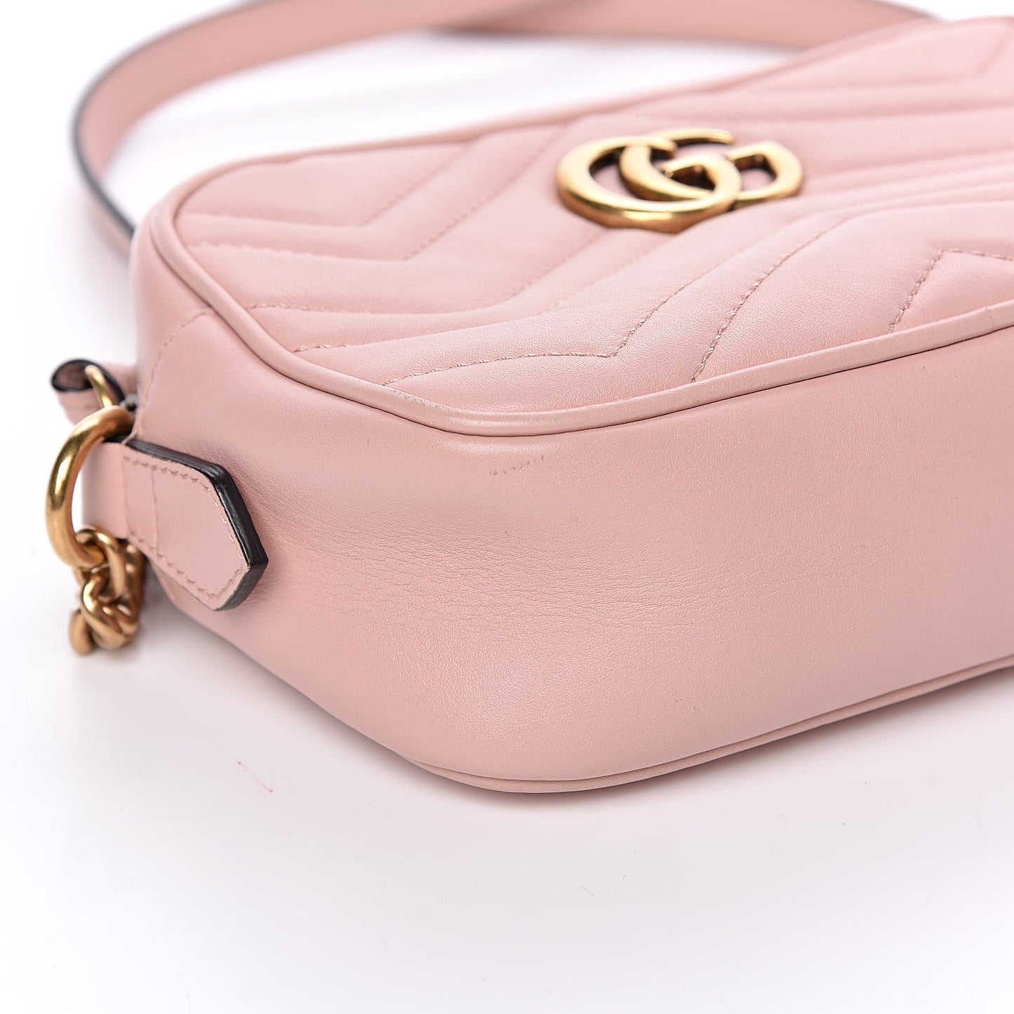 Calfskin Matelasse Mini GG Marmont Chain Shoulder Bag Perfect Pink