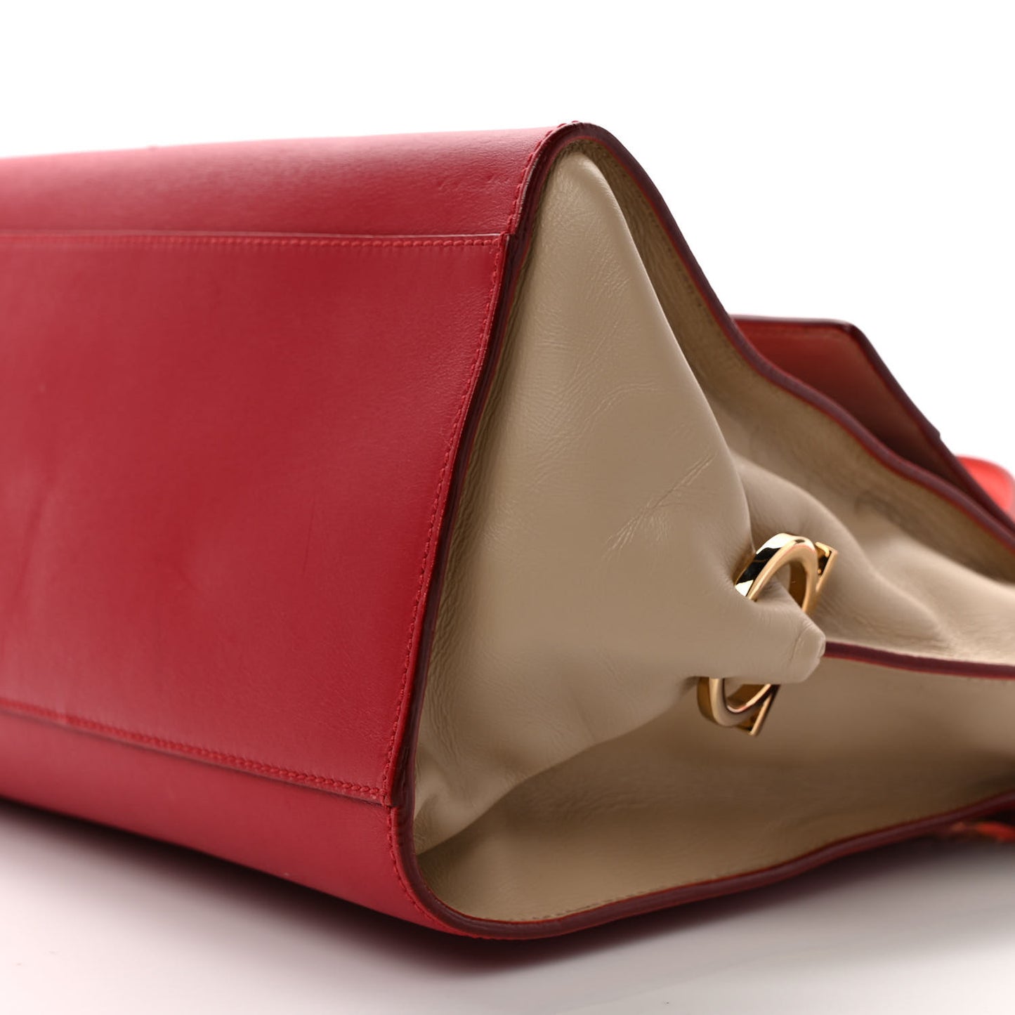 Calfskin Medium Sofia Satchel Red Beige
