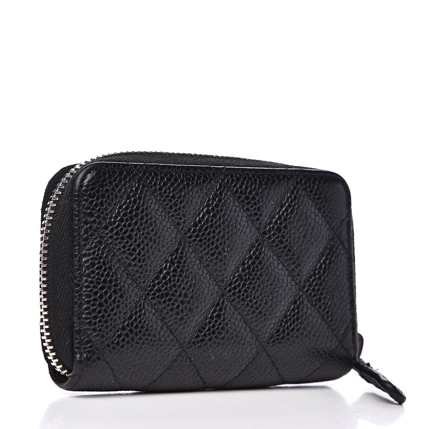 Chanel Caviar Quilted Zip Coin Purse Black 2 of 10