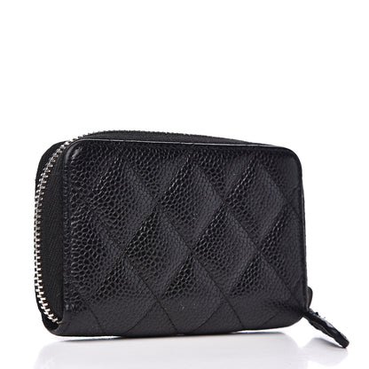Chanel Caviar Quilted Zip Coin Purse Black 2 of 10