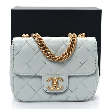 Chanel Grained Calfskin Quilted Flap Light Blue 11 of 11