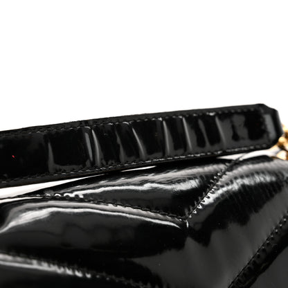 Saint Laurent Patent Y Quilted Monogram Small Loulou Chain Satchel Black 15 of 19