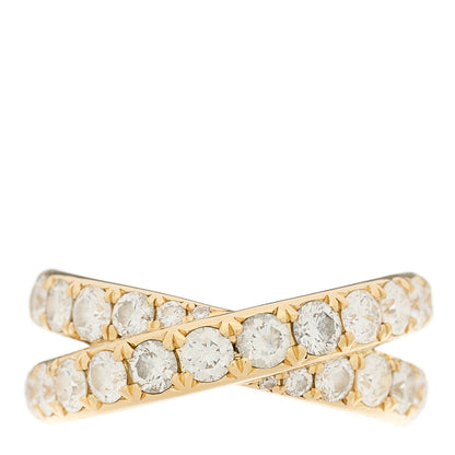David Yurman 18K Yellow Gold Diamond 8mm Crossover Band Ring 52 6 1 of 5