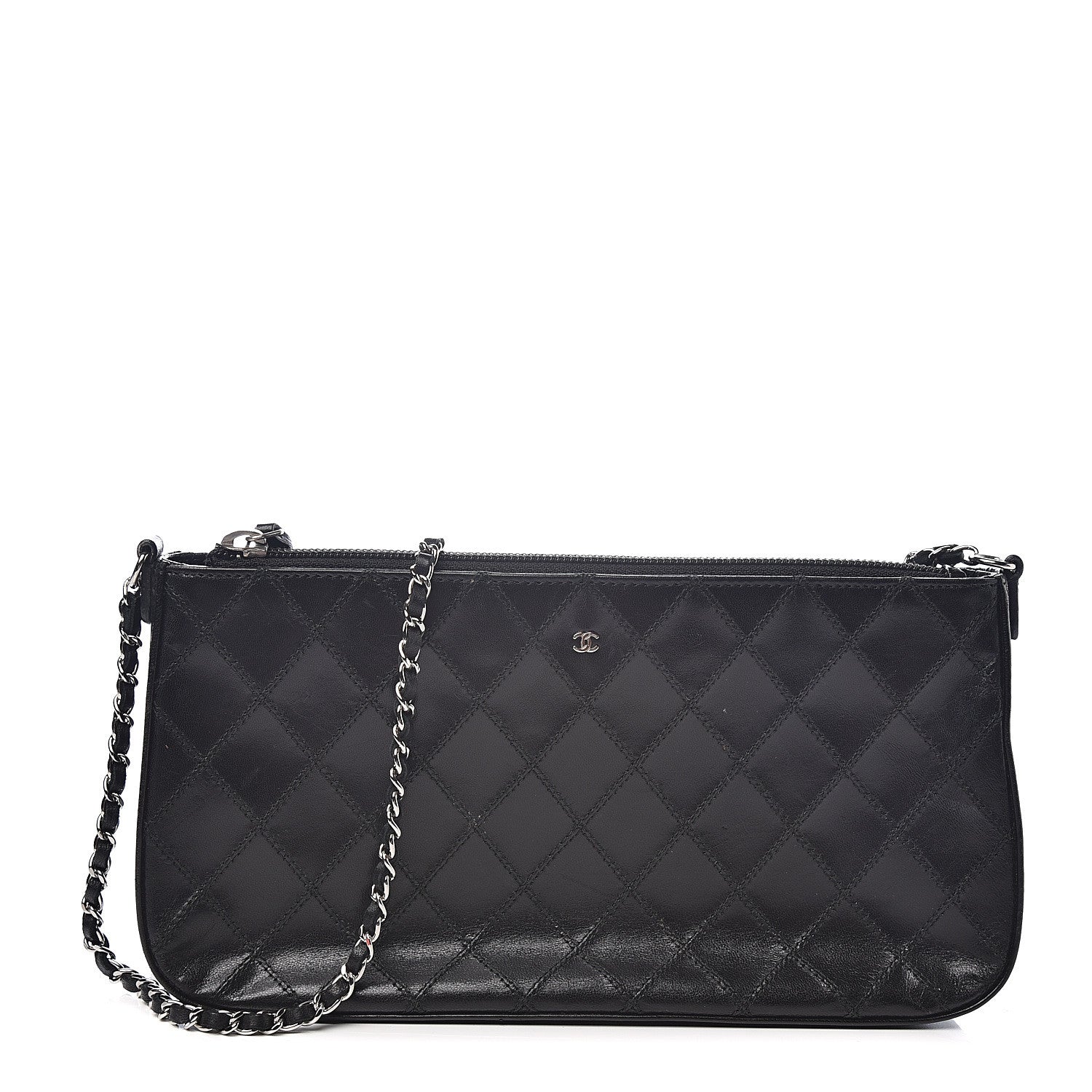 Chanel Lambskin Diamond Stitched Shoulder Bag Black 1 of 10