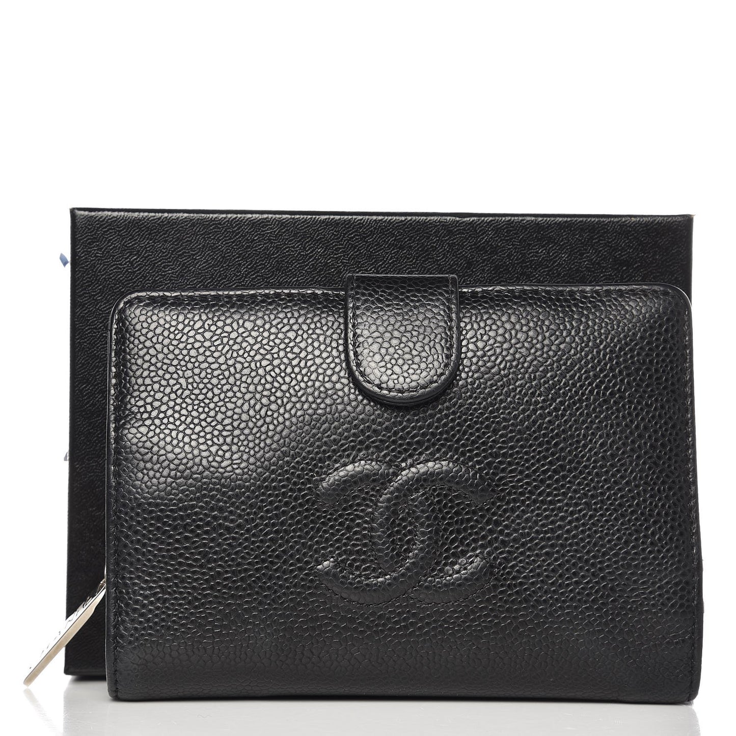 Caviar Timeless CC Zipped Pocket Wallet Black