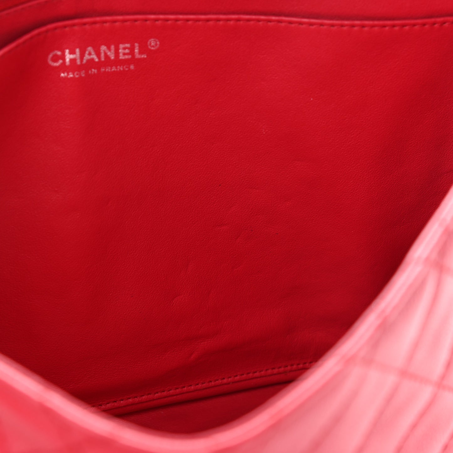 Washed Caviar Quilted Maxi Single Flap Fuchsia