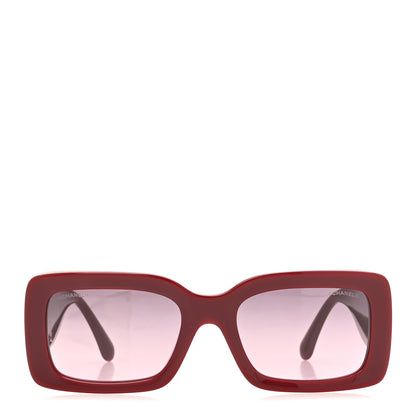 Chanel Acetate Rectangle Sunglasses 5534 Red 2 of 9