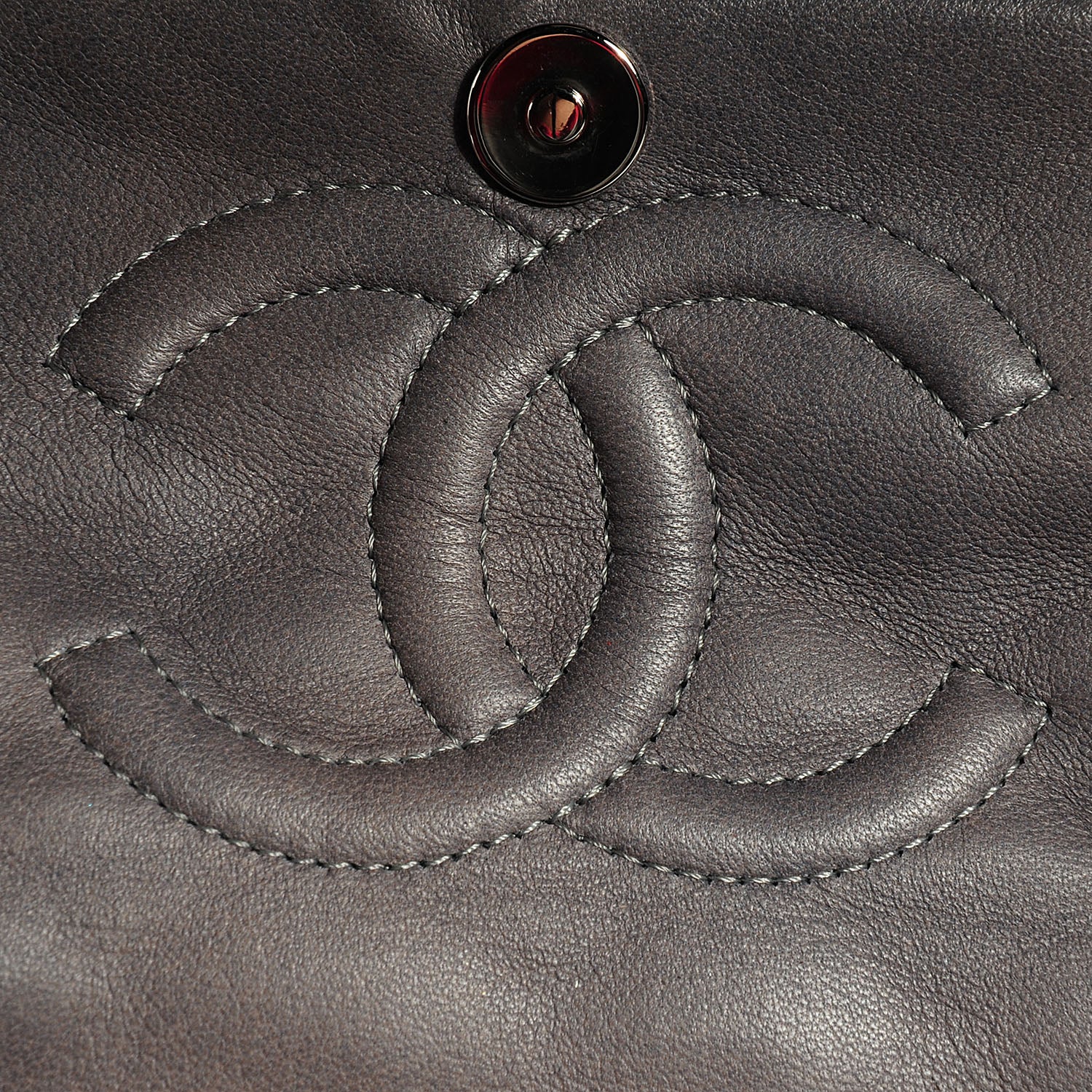 Chanel Lambskin Medium Double Flap w Bijoux Chain Grey 9 of 10