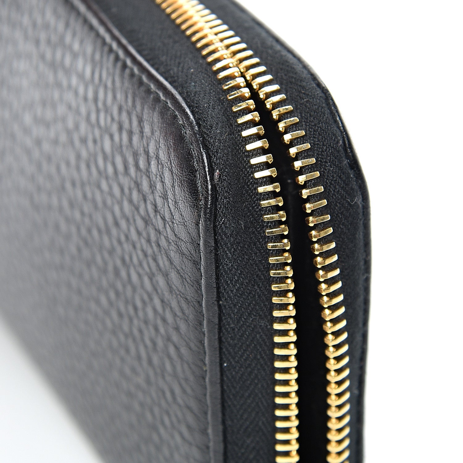 Prada Vitello Daino Zip Around Wallet Black 7 of 10