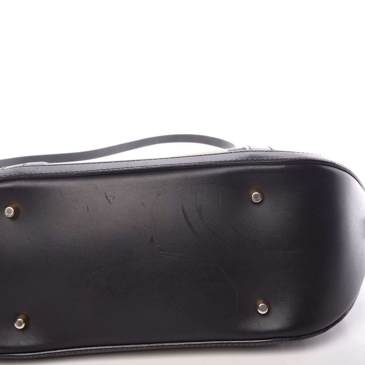 Bridle Calfskin House Check Small Orchard Bowling Bag Black