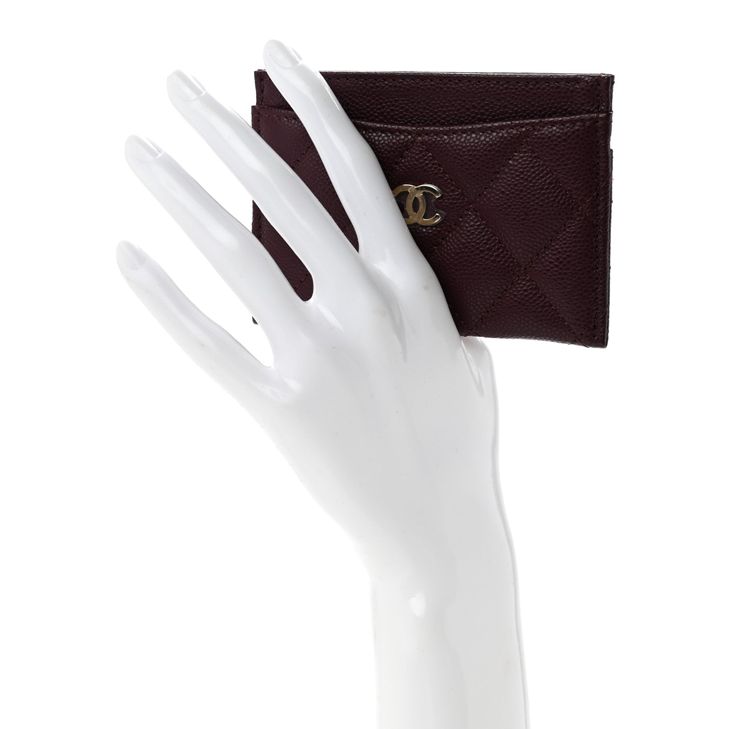 Chanel Caviar Quilted Card Holder Burgundy 2 of 9