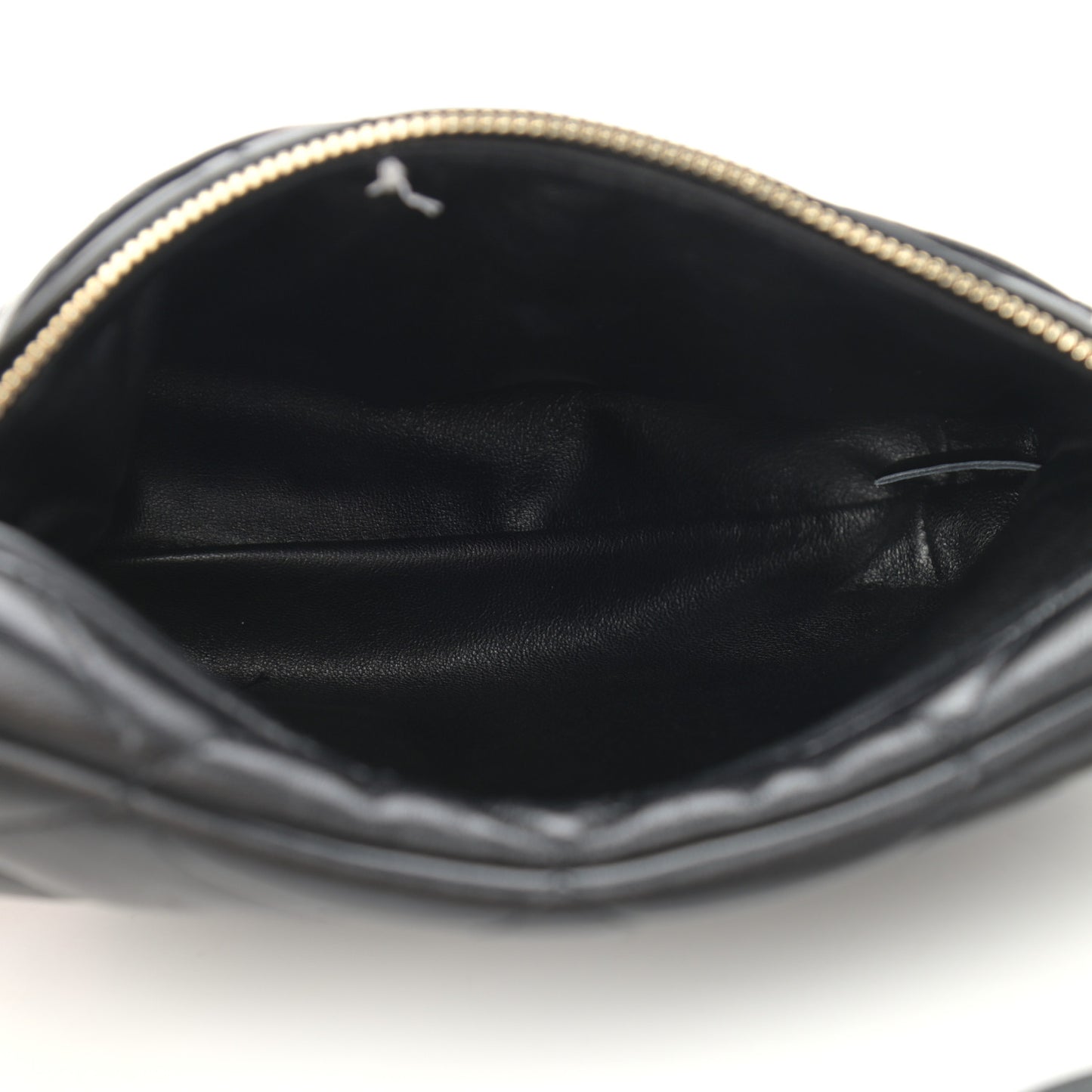 Lambskin Quilted Waist Belt Bag Black