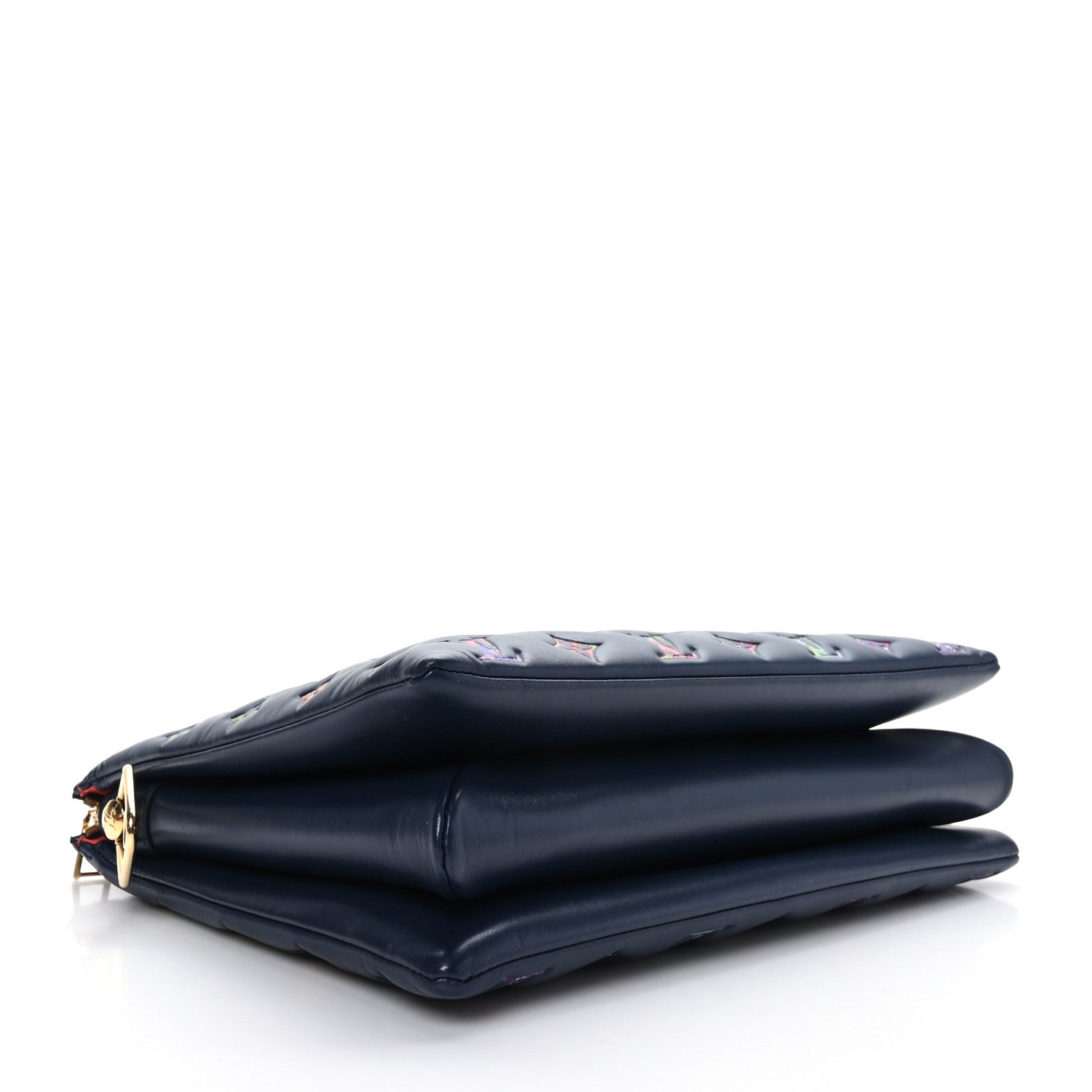 Louis Vuitton Lambskin Embossed Monogram LV Garden Coussin MM Navy Blue 4 of 9