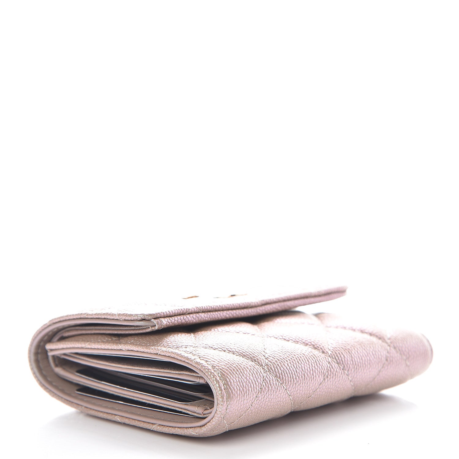 Chanel Iridescent Caviar Quilted Small Flap Wallet Beige 4 of 9