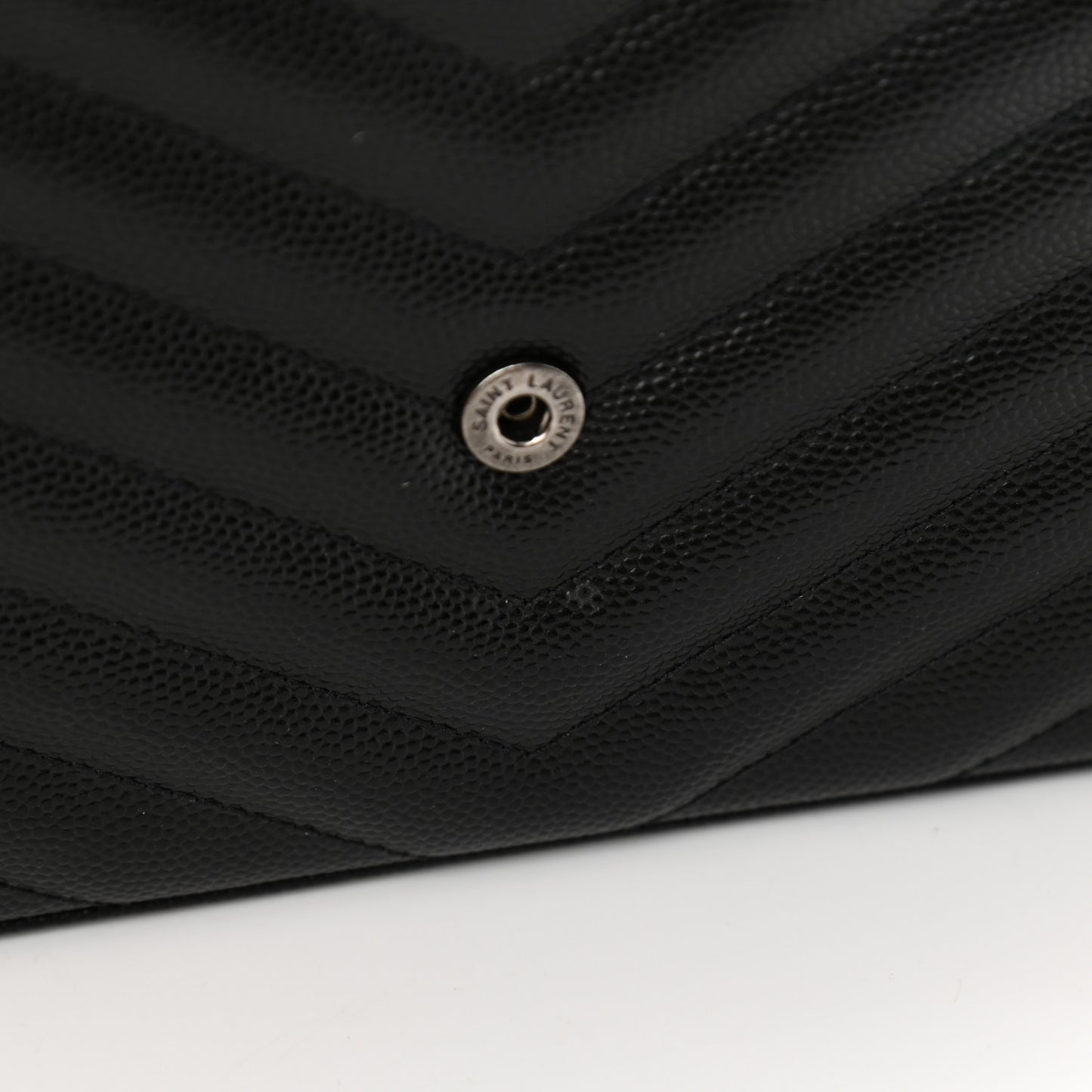 Grain De Poudre Matelasse Chevron Monogram Chain Wallet Black