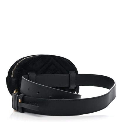 Gucci Velvet Matelasse GG Marmont Belt Bag 85 34 Black 3 of 11