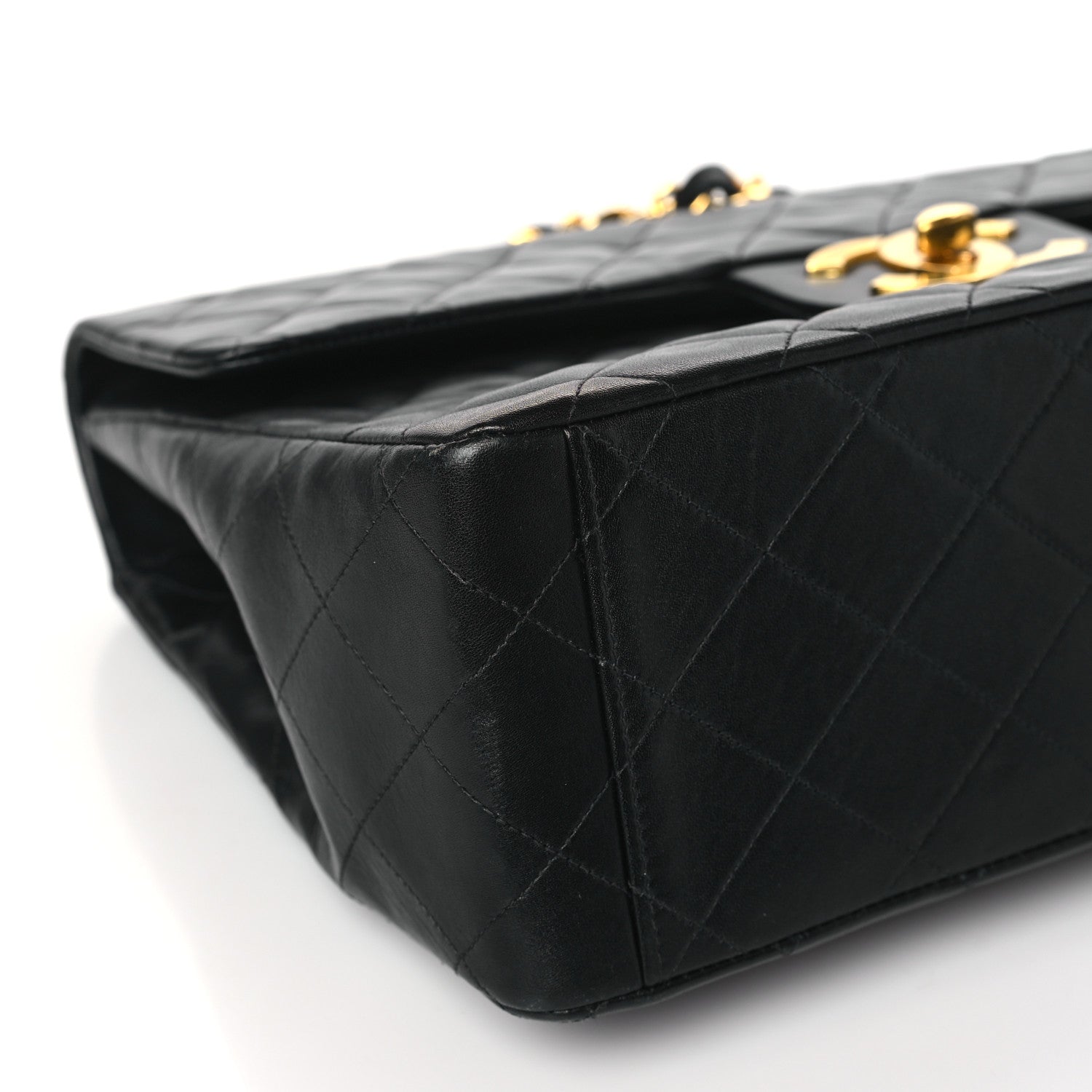 Chanel Lambskin Quilted XL Jumbo Single Flap Black 9 of 10