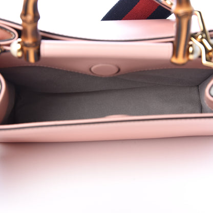 Gucci Nappa Bamboo Web Mini Nymphaea Top Handle Bag Perfect Pink Mystic White 5 of 10