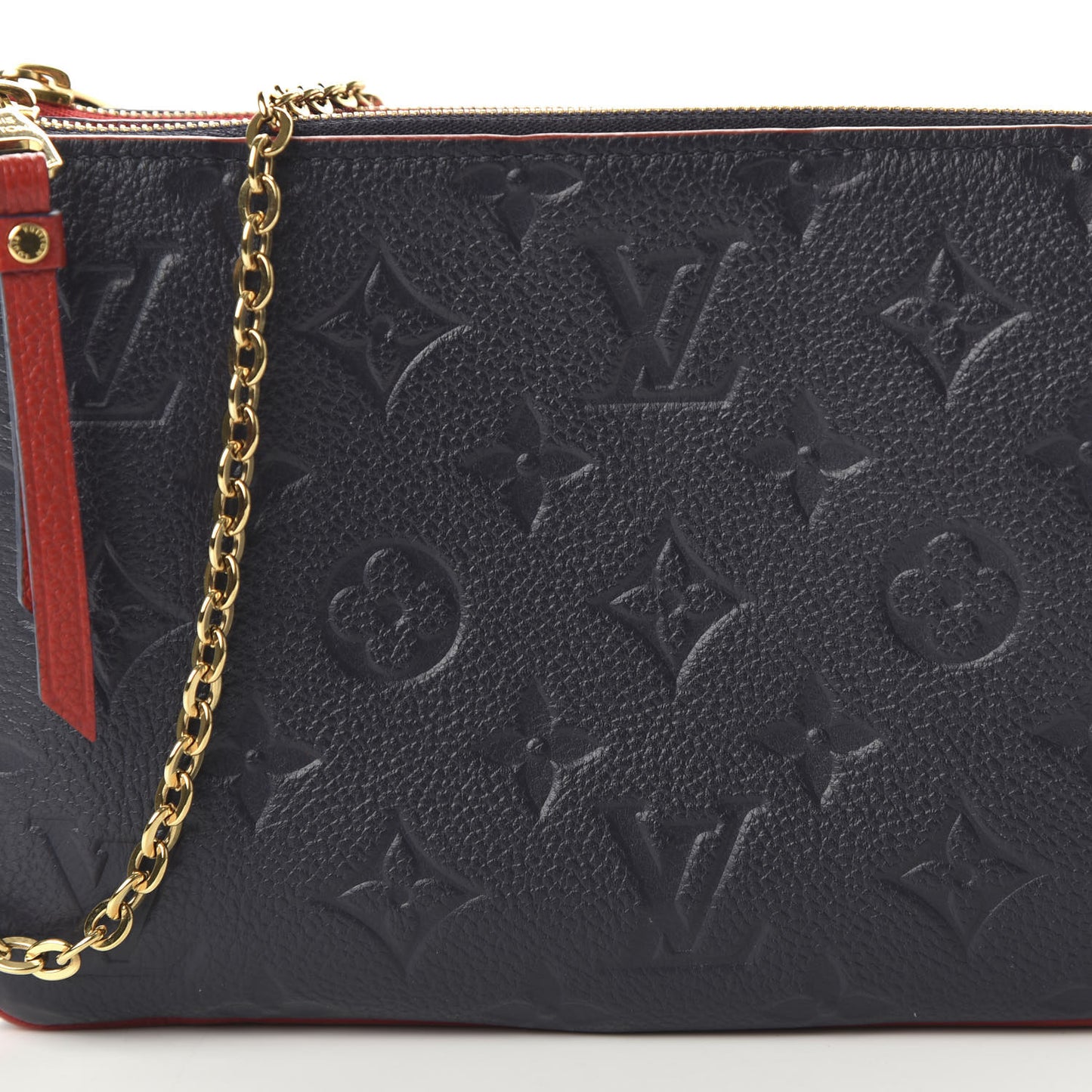 Empreinte Double Zip Pochette Marine Rouge