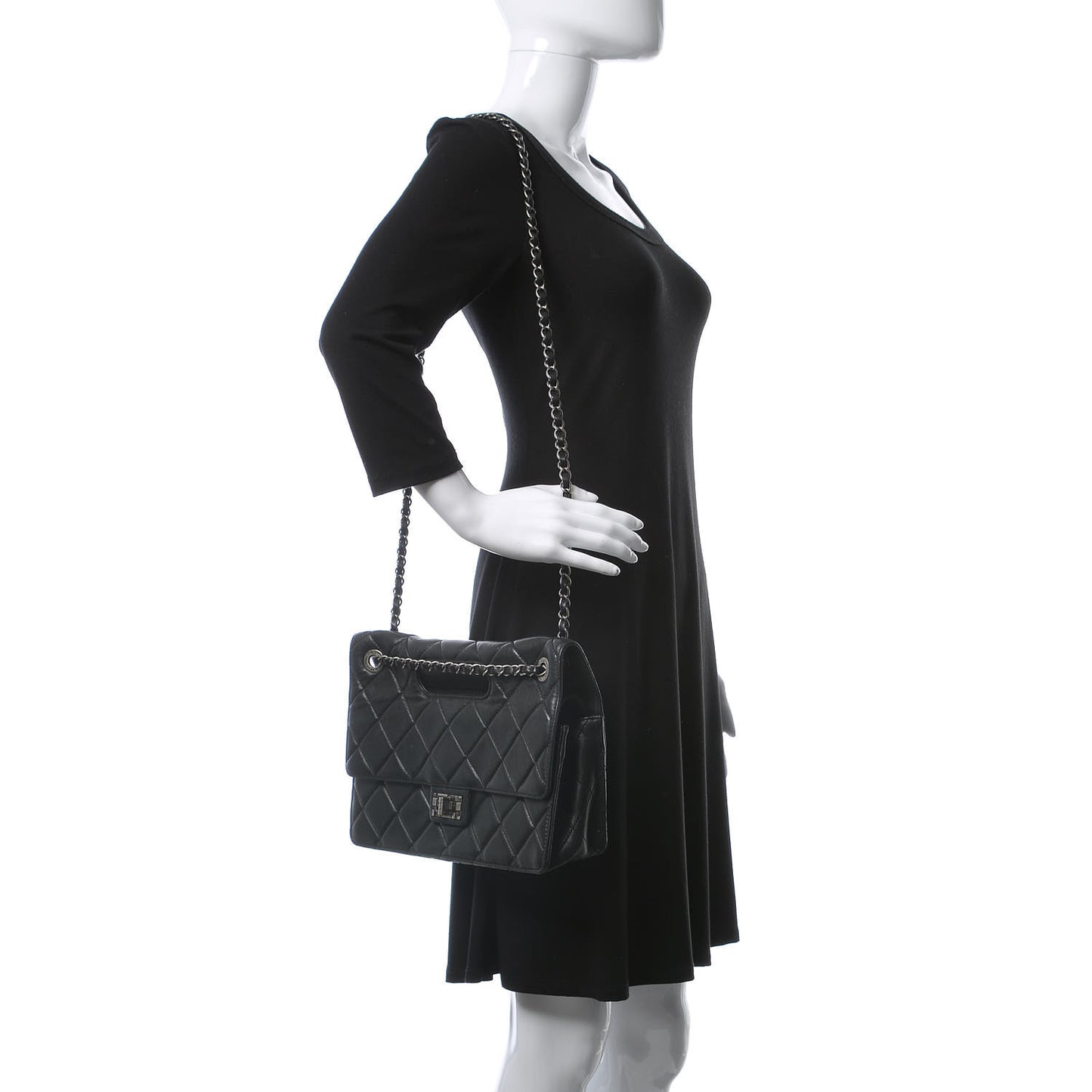 Washed Lambskin Jumbo Take Away Flap Black