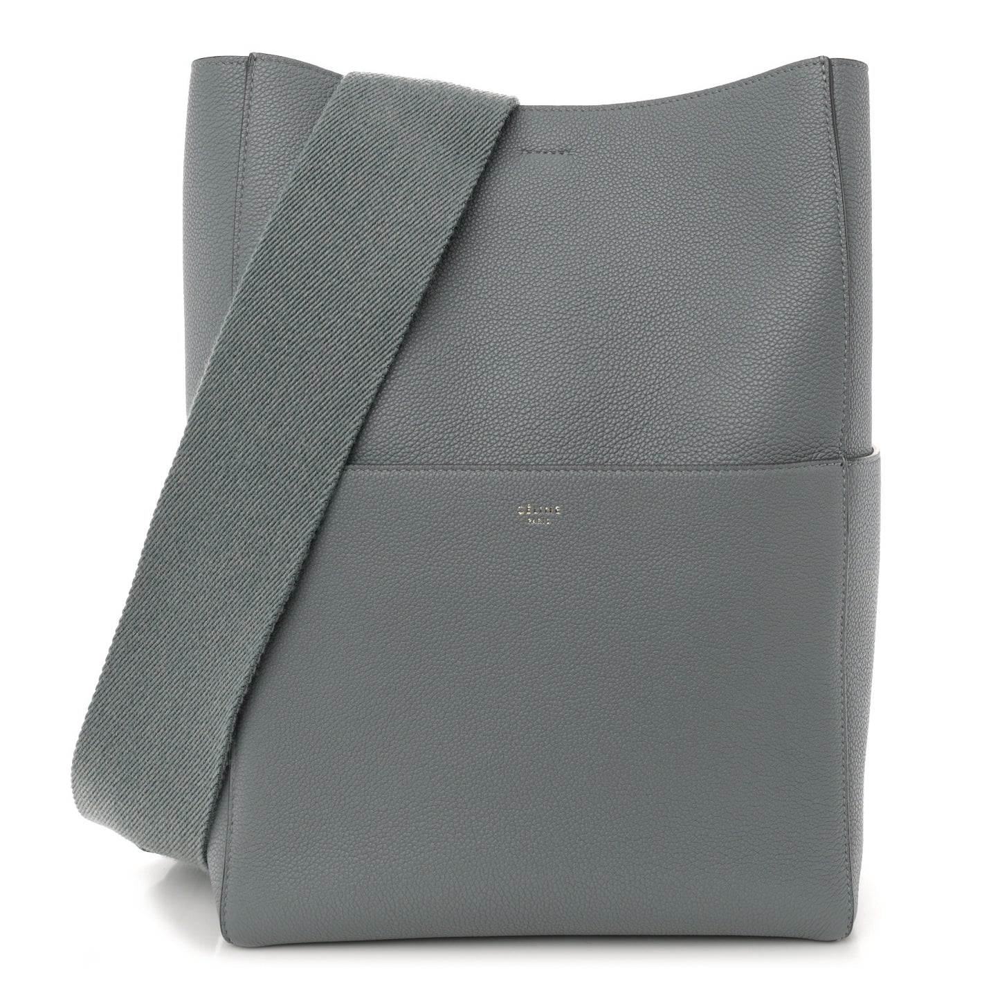 Soft Grained Calfskin Sangle Bucket Bag Storm