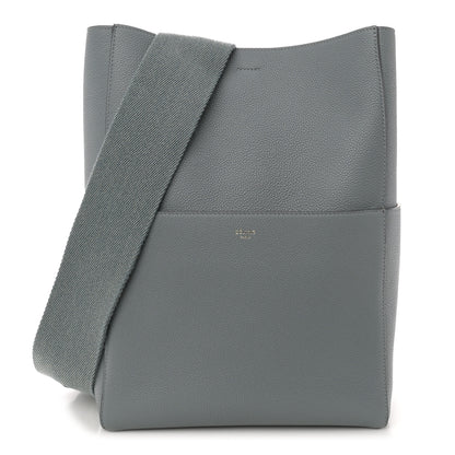 Celine Soft Grained Calfskin Sangle Bucket Bag Storm 1 of 11