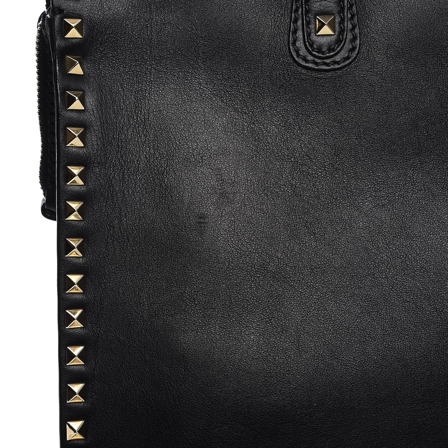 Vitello Rockstud Dome Shopper Black