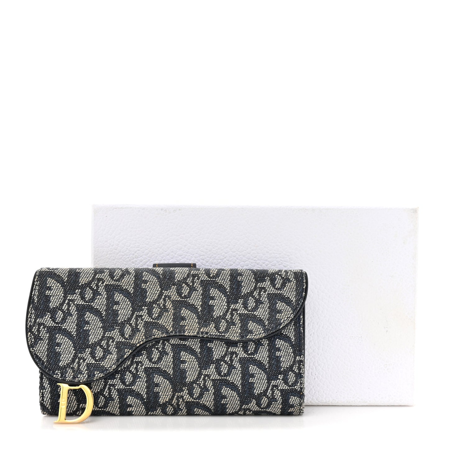 Monogram Saddle Wallet Navy