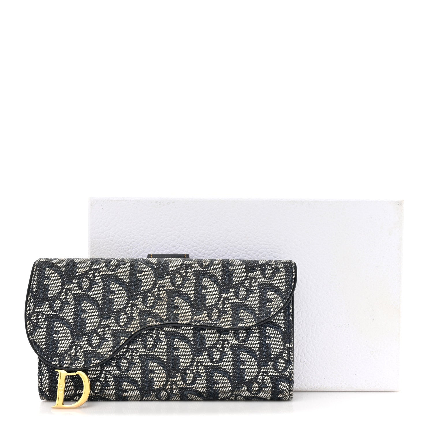 Christian Dior Monogram Saddle Wallet Navy 14 of 14
