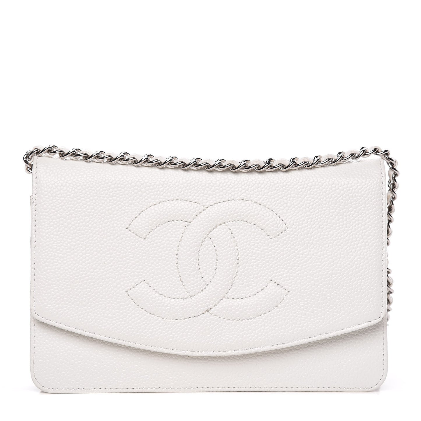 Caviar Timeless CC Wallet on Chain WOC White