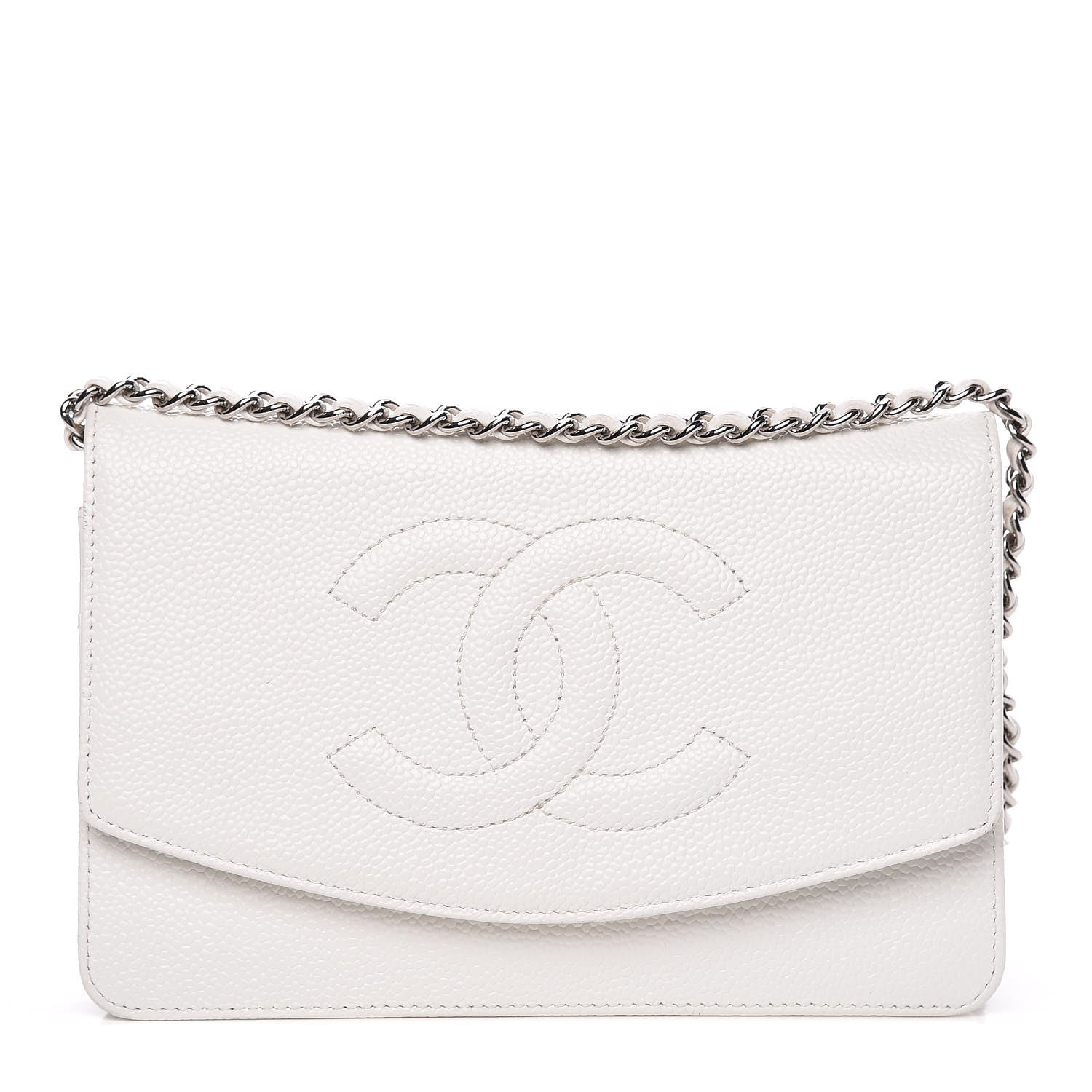 Chanel Caviar Timeless CC Wallet on Chain WOC White 1 of 18