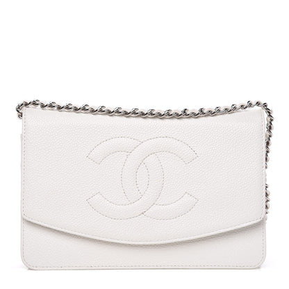Chanel Caviar Timeless CC Wallet on Chain WOC White 1 of 18