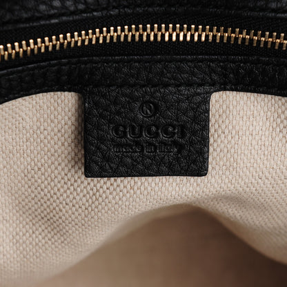 Gucci Pebbled Calfskin Medium Soho Chain Shoulder Bag Black 6 of 7